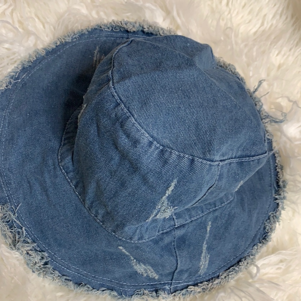 Denim Distressed Bucket Hat